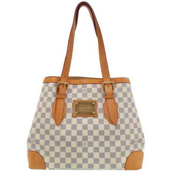 Louis Vuitton Azur White Bag Hampstead Tote Damier MM - Picture 1 of 2